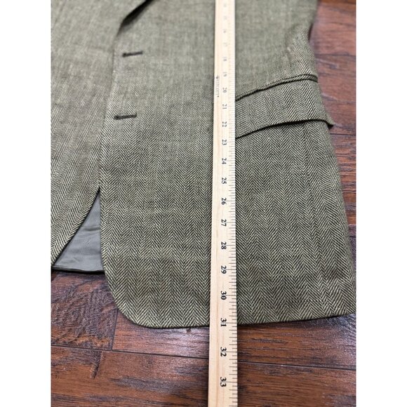 NEW Ralph Lauren 100 % Lino Jacket Blazer 40R GARRISON Italy Herringbone - Picture 2 of 12